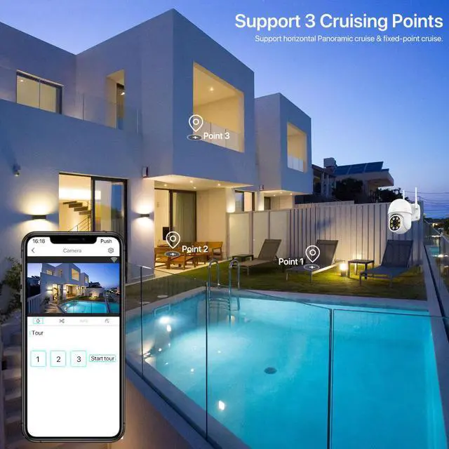 Alt view image 4 of 5 - 8MP 4K HD WiFi IP Camera Outdoor 5MP H.265 Security PTZ Camera AI Auto Tracking CCTV Camera 3MP 1080P Video Surveillance iCSee