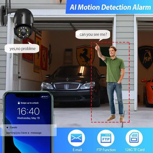 Alt view image 3 of 5 - 5MP IP Camera Outdoor 4G SIM Card PTZ Security CCTV Camera WIFI Wireless 5X Optical Zoom 2.7-13.5mm Lens Surveillance Camhi APP