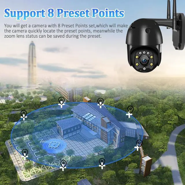 Alt view image 4 of 5 - 5MP IP Camera Outdoor 4G SIM Card PTZ Security CCTV Camera WIFI Wireless 5X Optical Zoom 2.7-13.5mm Lens Surveillance Camhi APP