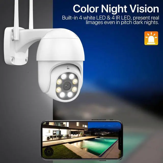 Alt view image 2 of 5 - 4K 8MP HD Wifi IP Camera 5MP 3MP Wireless Security PTZ Camera H.265 AI Human Detection Surveillance Camera P2P CCTV iCSee APP