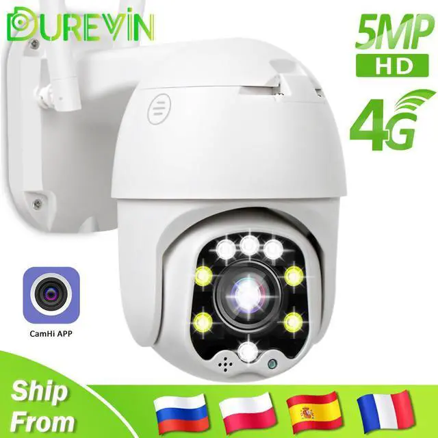 Alt view image 5 of 5 - 4G SIM Card IP Camera Wifi Outdoor 5MP HD PTZ Wireless Camera H.265 Speed Dome Security CCTV Surveillance Camera Camhi APP