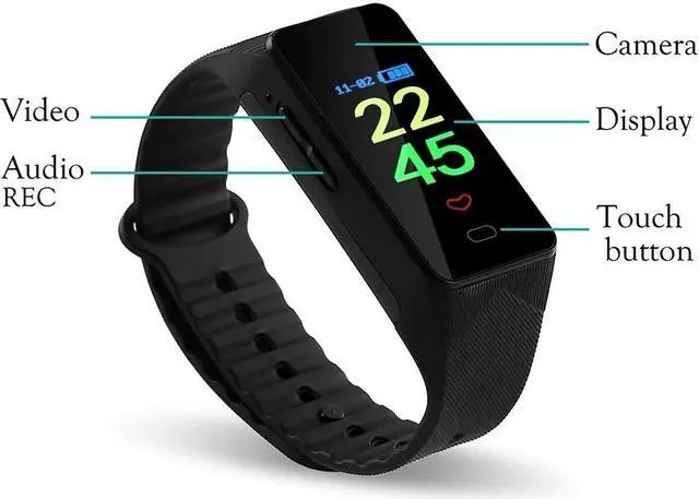 Alt view image 2 of 6 - 1080P Camcorder Smart Bracelet Camera Mini Sport Portable Camera Wristband Wearable Device Bracelet Cam