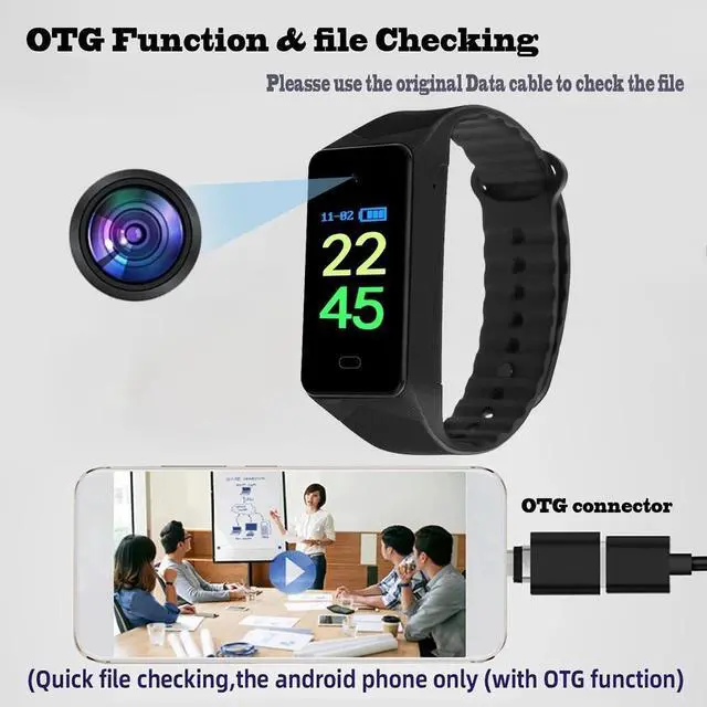 Alt view image 5 of 6 - 1080P Camcorder Smart Bracelet Camera Mini Sport Portable Camera Wristband Wearable Device Bracelet Cam