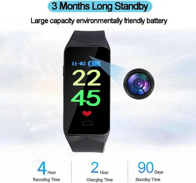 Alt view image 6 of 6 - 1080P Camcorder Smart Bracelet Camera Mini Sport Portable Camera Wristband Wearable Device Bracelet Cam
