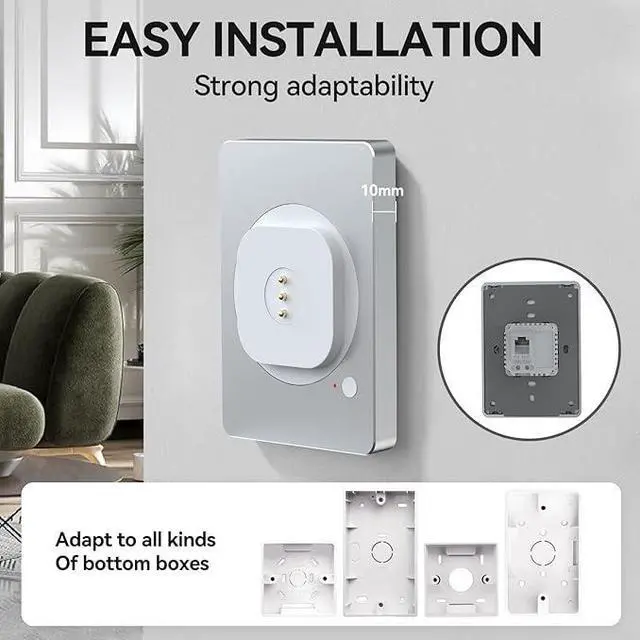 Alt view image 3 of 5 - emonita Magnetic Wall Mount with Charging Case A8 for iPad (10th Generation) 10.9-Inch. PoE and DC up to 18W Quick Charge, Strong Magnets, 360 Rotation