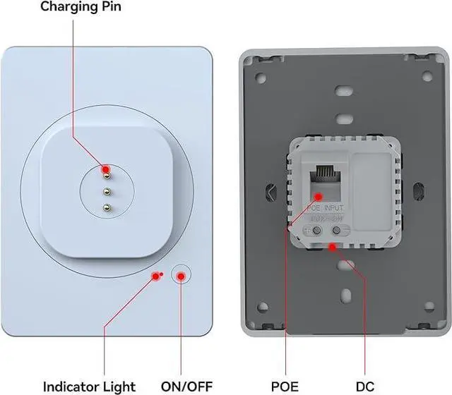 Alt view image 4 of 5 - emonita Magnetic Wall Mount with Charging Case A8 for iPad (10th Generation) 10.9-Inch. PoE and DC up to 18W Quick Charge, Strong Magnets, 360 Rotation