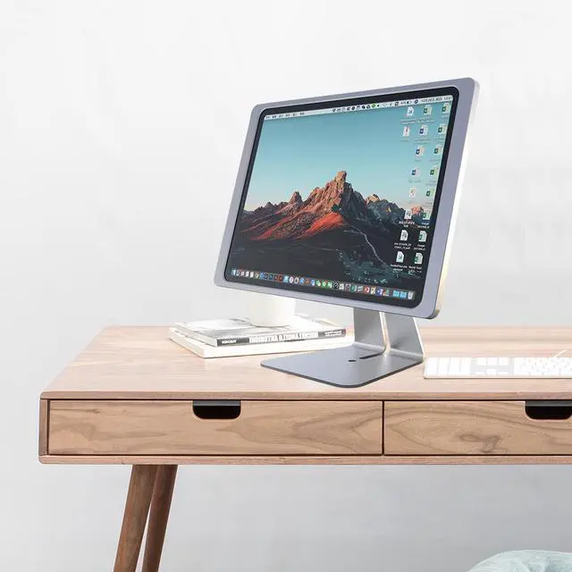 Alt view image 5 of 7 - EMONITA Magnetic Stand on Desk with Charging Case A10 for iPad Pro (6th / 5th / 4th / 3rd Generation) 12.9-Inch, Classic L Shape, Sturdy Metal Base, Strong Magnets, 360 Rotation, 90 Tilt