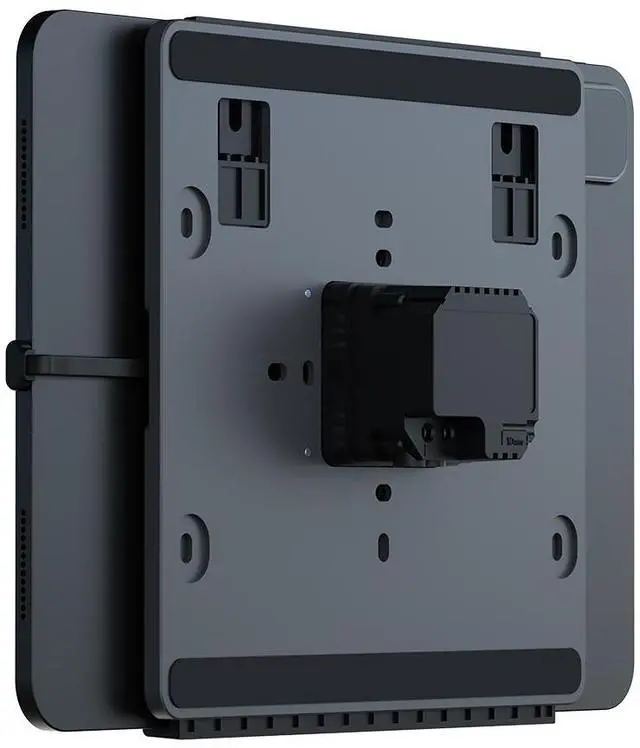 Alt view image 4 of 7 - EMONITA ClipDock Anti-Theft Wall Mount Holder w/ Hidden AC Power Module for Samsung, Redmi, Lenovo Android Tablets (Height 163-173mm/6.42"-6.80", Max Depth 7.5mm)