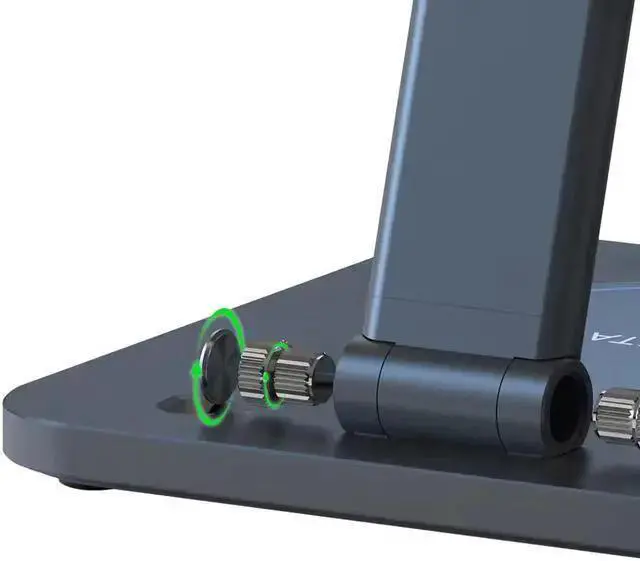 Alt view image 5 of 5 - EMONITA Foldable Magnetic iPad Desktop Stand (Stand & Magnetic Ring Only, Case Not Included) - 360° Rotation, Non-Charging (Black)