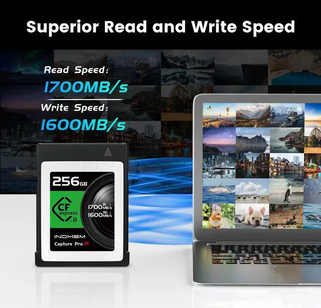 Alt view image 4 of 6 - 256GB Professional CFexpress Card Type B Capture INDMEM Pro Memory Card 1700MB/s Professional CFexpress Card For Photographer High Capacity, Fast Speed, Waterproof