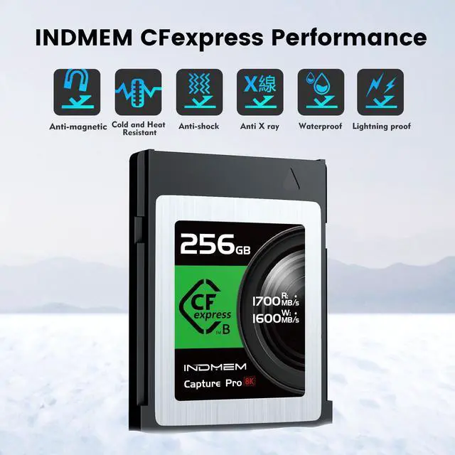 Alt view image 3 of 6 - 256GB Professional CFexpress Card Type B Capture INDMEM Pro Memory Card 1700MB/s Professional CFexpress Card For Photographer High Capacity, Fast Speed, Waterproof