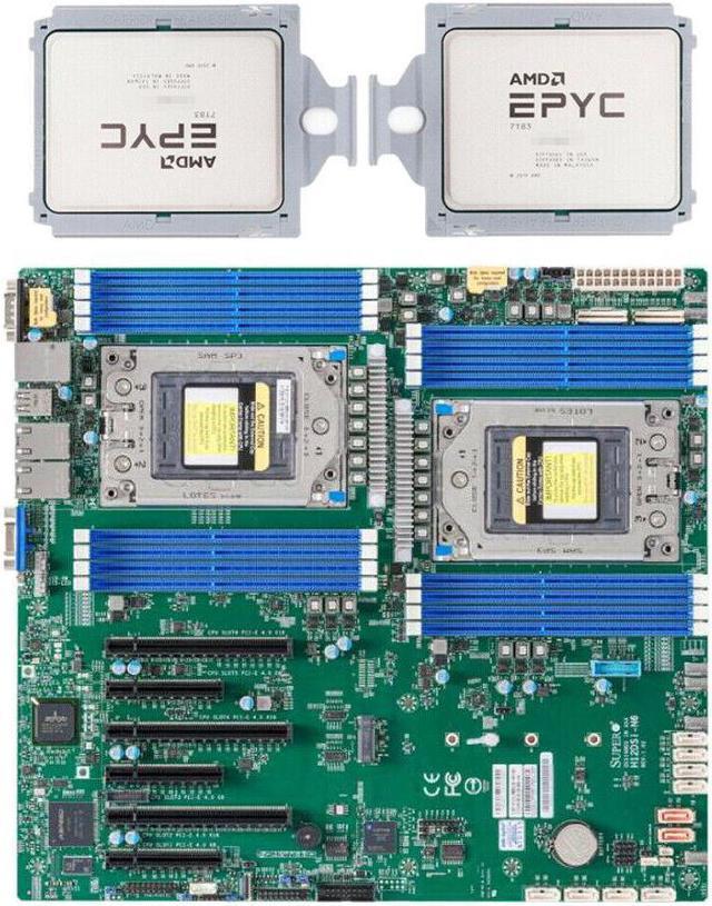 SuperMicro H12DSI-N6 EATX Motherboard SATA3 (6 Gbps) + 2x AMD EPYC 