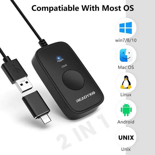 Alt view image 2 of 5 - Mouse Jiggler Clicker Mouse Mover Mice 2 in 1 USB Port For Computer With ON/Off Clicker 2 in 1 Quickly to Use