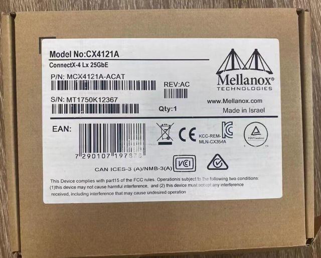 CX4121A Mellanox MCX4121A-ACAT ConnectX-4 25Gigabit Ethernet Card