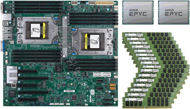 Supermicro H11DSI Motherboard (Not H11DSI-NT)+ 2x AMD EPYC 7601 CPU +512GB RAM -16x Samsung 32GB 2666MHz RAMs DDR4 ECC Memory Server Motherboards - Newegg.com