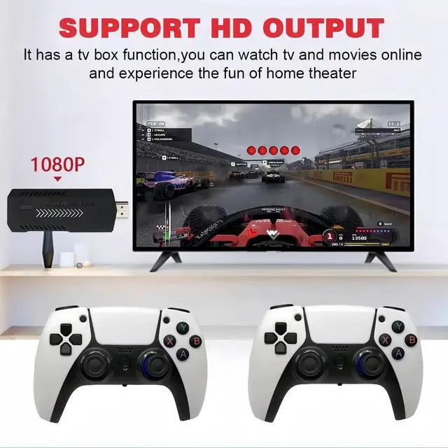 Alt view image 4 of 7 - CZQEPMB X2 Retro Game Stick,Plug and Play Video Game Stick with 40,000 Games,128G Retro Arcade Game Emulator Handheld Game Console 4K with Dual 2.4G Controllers