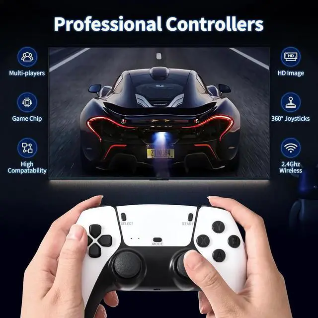 Alt view image 5 of 7 - CZQEPMB X2 Retro Game Stick,Plug and Play Video Game Stick with 40,000 Games,128G Retro Arcade Game Emulator Handheld Game Console 4K with Dual 2.4G Controllers