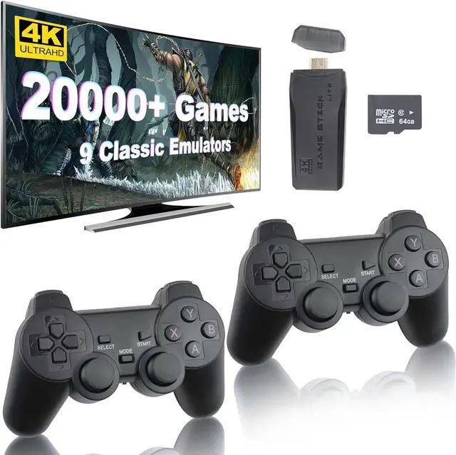 Main image of CZQEPMB Wireless Retro Game Console, Retro Game Stick with Built-in 9 Emulators, 20000+ Games, 4k Hdmi Output, and 2.4GHz Wireless Controller, Plug and Retro Play Video Games for Tv (64 G)