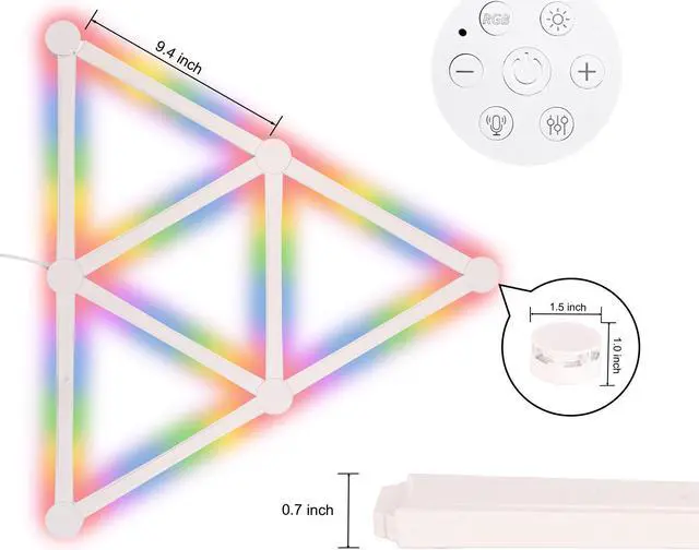 Alt view image 6 of 7 - CZQEPMB RGB Gaming Room Light, 9 Pcs RGBW Modular Music Sync Wall Lights, Works with Alexa and Google, Smart Modern Music Sync Decor Ambient Lamp for Gaming Party Living Room Bedroom