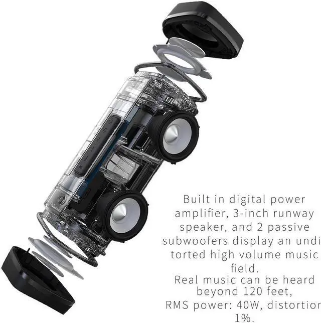 Alt view image 6 of 7 - CZQEPMB Portable wireless speaker MM II,with 40W output sound,,AUX,TF,TWS,USBconnection,Power bank output