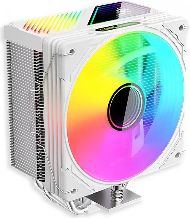 Main image of CZQEPMB CPU Cooler with Temperature Display,  ARGB  Synchronous Silent CPU Fans, 6 Copper Heat Pipes - Compatible with Intel : LGA 1851/1700/1200/115X/1366 and AMD AM4/AM5 - Easy Installation White
