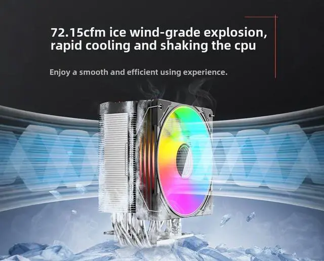 Alt view image 6 of 6 - CZQEPMB CPU Cooler with Temperature Display,  ARGB  Synchronous Silent CPU Fans, 6 Copper Heat Pipes - Compatible with Intel : LGA 1851/1700/1200/115X/1366 and AMD AM4/AM5 - Easy Installation White