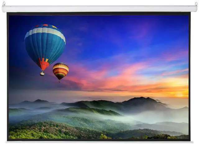 Alt view image 4 of 7 - 100" 4:3 80" x 60" Viewing Area Motorized Projector Screen with Remote Control Matte