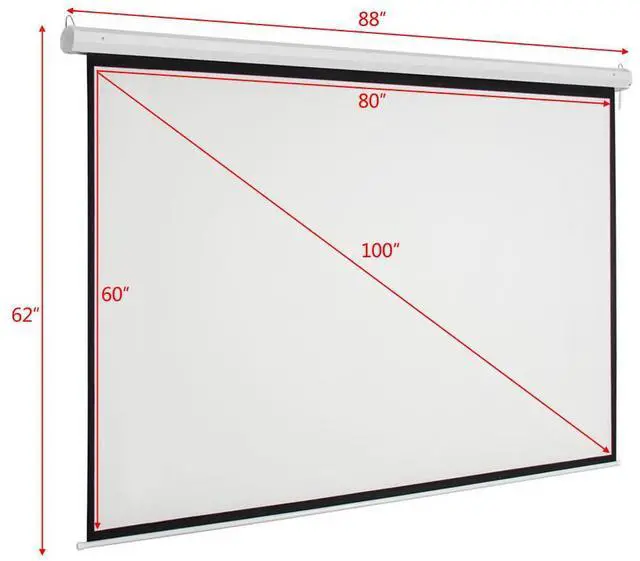 Alt view image 7 of 7 - 100" 4:3 80" x 60" Viewing Area Motorized Projector Screen with Remote Control Matte