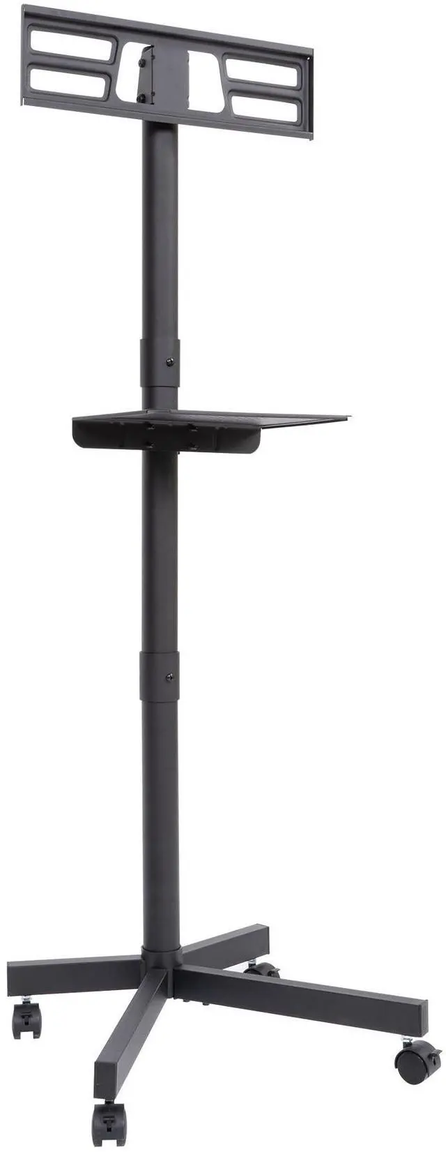 Alt view image 2 of 6 - CZQEPMB Mobile TV Stand on Wheels, Height Adjustable Tilt Rolling TV Stand with Media Shelf for 23-60 inch LED, LCD, OLED Flat&Curved TVs, Holds Up to 55lbs, Max VESA 400x400mm