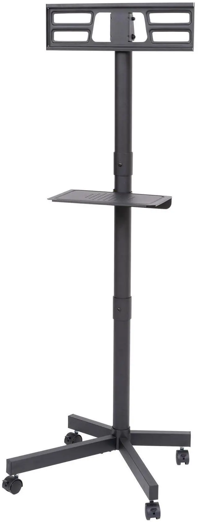 Alt view image 5 of 6 - CZQEPMB Mobile TV Stand on Wheels, Height Adjustable Tilt Rolling TV Stand with Media Shelf for 23-60 inch LED, LCD, OLED Flat&Curved TVs, Holds Up to 55lbs, Max VESA 400x400mm