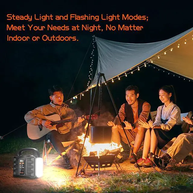 Alt view image 3 of 6 - Portable Power Station, 155Wh 42000mAh Outdoor Solar Generator with 110V/150W(Peak 200W) AC Outlet and USB-C PD(30W) Port, Power Supply for Outdoor Camping RV Trip, Home Emergency Outage