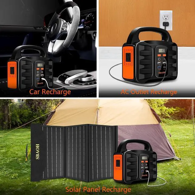 Alt view image 4 of 6 - Portable Power Station, 155Wh 42000mAh Outdoor Solar Generator with 110V/150W(Peak 200W) AC Outlet and USB-C PD(30W) Port, Power Supply for Outdoor Camping RV Trip, Home Emergency Outage
