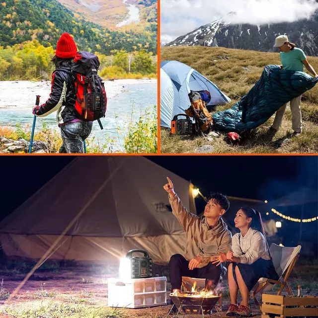 Alt view image 5 of 6 - Portable Power Station, 155Wh 42000mAh Outdoor Solar Generator with 110V/150W(Peak 200W) AC Outlet and USB-C PD(30W) Port, Power Supply for Outdoor Camping RV Trip, Home Emergency Outage