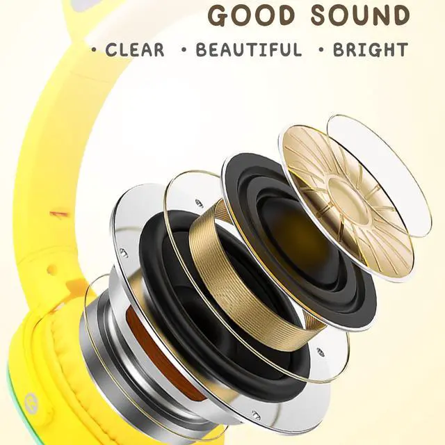 Alt view image 6 of 6 - Wireless Bluetooth Gaming Headset with Microphone,Pop Bubble Rainbow Color Wireless Bluetooth Headset Yellow