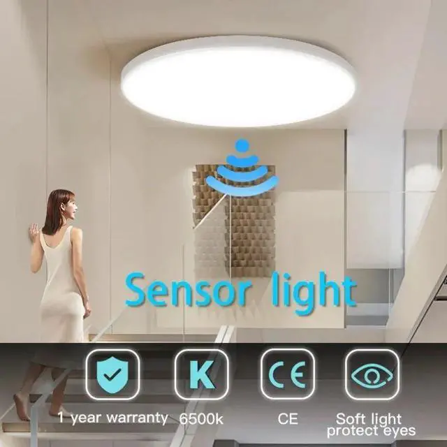 Alt view image 3 of 4 - Motion Sensor Light LED Ceiling Lights 18W for Living Room, Corridor, Staircase, Balcony, Porch, Ceiling Luminaires, Ceiling lamp