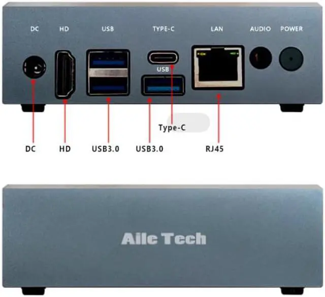Alt view image 5 of 6 - Aile Tech Barebone Mini PC, Intel Celeron N5095 (up to 2.90 GHz), WIFI5.0, Bluetooth5.0, Intel UHD Graphics, Support Linux ,Windows10/11 Product key not included 8gb ram / 256gb ssd