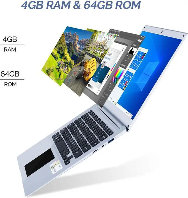 Alt view image 2 of 6 - Laptop 14 inch Windows 10 Netbook,4 GB RAM, 64 GB ROM,Support 256GB TF card and 1TB SSD Expansion,Laptops equipped with Laptop Bag, Mouse, Mouse Pad & Headphone