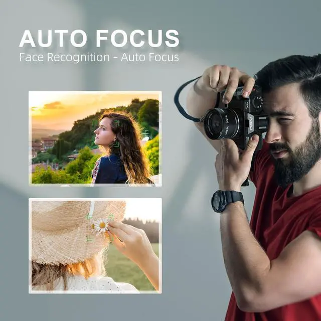 Alt view image 3 of 6 - NBD Digital Camera for Photography and Video, 4K 48MP Vlogging Camera for YouTube with 180° Flip Screen,16X Digital Zoom,32GB TF Card, 1 Batteries
