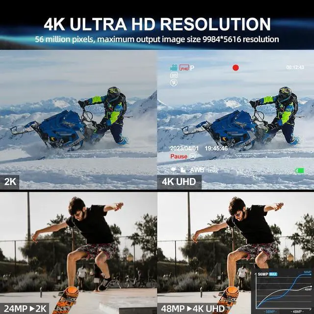 Alt view image 4 of 7 - G-Anica Digital Camera for Photography,56MP&4K Video Camera, 18X Zoom Vlogging Camera for YouTube