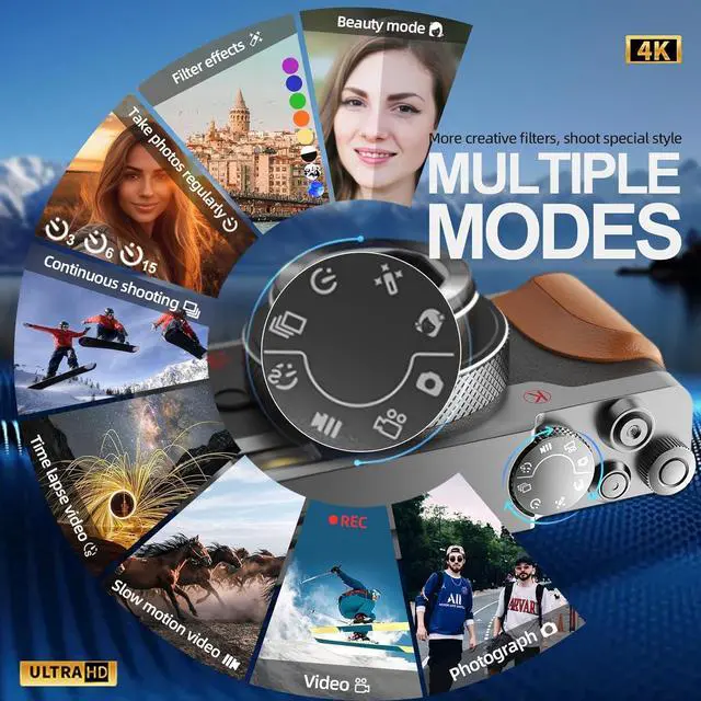 Alt view image 6 of 7 - G-Anica Digital Camera for Photography,56MP&4K Video Camera, 18X Zoom Vlogging Camera for YouTube
