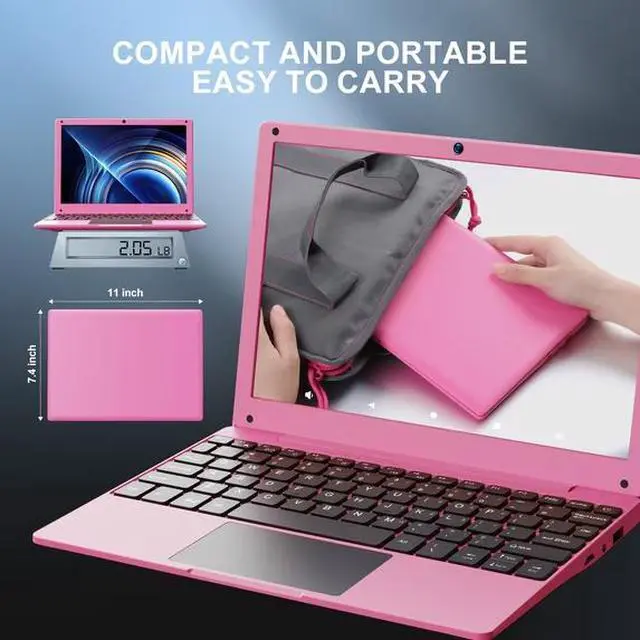 Alt view image 5 of 6 - Mini Laptop 10.1 inch Quad Core Powered Android 12.0 Netbook Computer with Bag, Mouse, and Mouse Pad