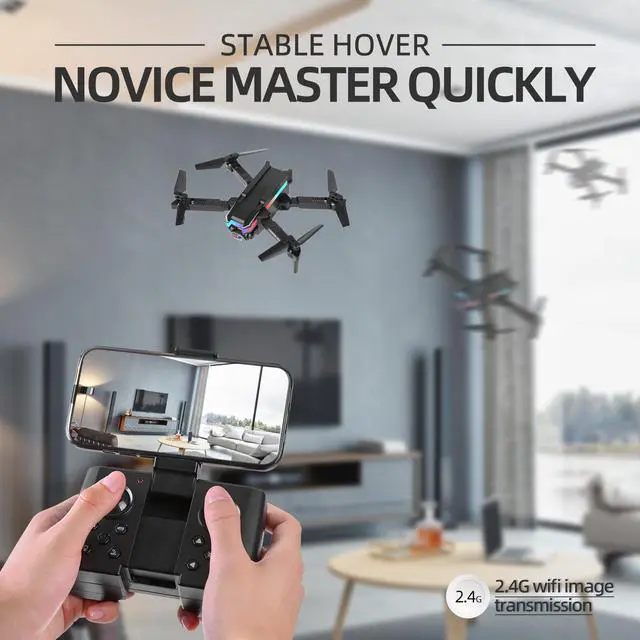 Alt view image 3 of 7 - Mini FPV Drone for Beginners, 1080P Front & Bottom Dual Camera, 2.4G WiFi APP Control, Headless Mode, 360° Roll Stunt, Gesture Photography, 2 Rechargeable Batteries, Portable Storage Bag