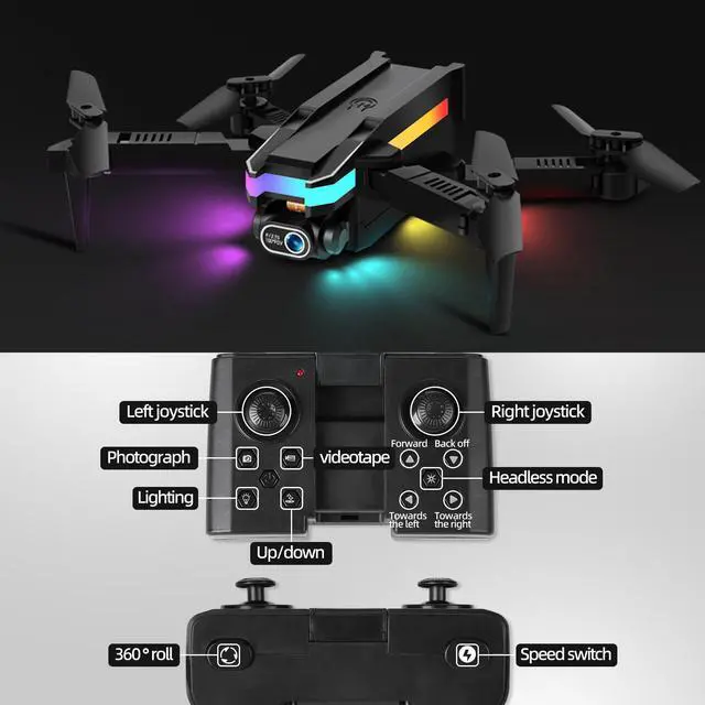 Alt view image 7 of 7 - Mini FPV Drone for Beginners, 1080P Front & Bottom Dual Camera, 2.4G WiFi APP Control, Headless Mode, 360° Roll Stunt, Gesture Photography, 2 Rechargeable Batteries, Portable Storage Bag