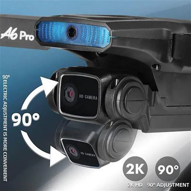Alt view image 5 of 5 - Foldable RC Drone with 1080P HDR Dual Camera, RGB LED Lights, Detachable Protective Frame, 2 Modular Batteries, One Key Takeoff Return, Gesture Control Mini Quadcopter with Carry Case for Beginners