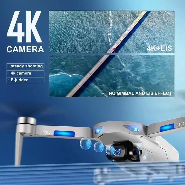 Alt view image 6 of 7 - Foldable GPS Drone with 4K Dual Camera, Brushless Motor, 40 Mins Flight Time, 3900ft 5G FPV Transmission, Auto Return, Smart Flight Modes for Adults Beginners