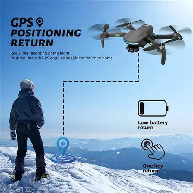 Alt view image 3 of 5 - L800 PRO 2 Foldable GPS Drone with 4K Camera, 3-Axis Gimbal, 5G WiFi FPV, 50 Mins Flight Time (2 Batteries), 3280ft Control Range, Auto Return, Follow Me for Adults Beginners