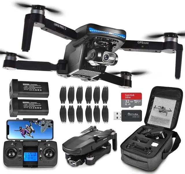 Main image of L800 PRO 2 Foldable GPS Drone with 4K Camera, 3-Axis Gimbal, 5G WiFi FPV, 50 Mins Flight Time (2 Batteries), 3280ft Control Range, Auto Return, Follow Me for Adults Beginners