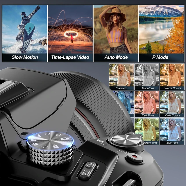 Alt view image 4 of 7 - NBD 5K 64MP OpticalZoom Vlogging Camera. 180° Flip ScreenDigital Camera with 16X Optical Zoom, Autofocus, WiFi,Tripod. 2 Batteries & 32GB TF Card