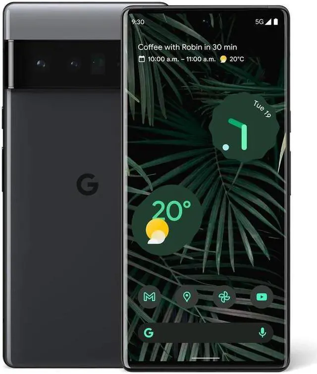 Main image of Google GLU0G Pixel 6 Pro 5G (GSM ONLY NO CDMA) unlocked  | 12 GB/256 GB | Stormy Black