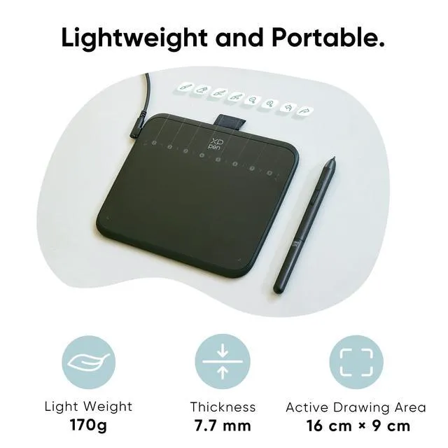 Alt view image 5 of 7 - XPPen Latest Small Deco Drawing Tablet with Pen,16384 Levels Pressure/60°Tilt Support,6x4inch Graphic Tablet Resolution 5080LPI for Phone/Computer, Portablet Drawing Pad for Digital Art/OSU Game